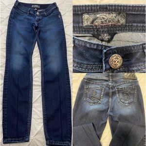 Women's Silver Suki Jegging Skinny Jeans  Size 26Wx29L